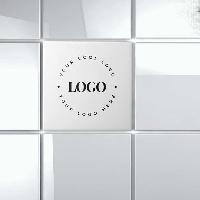 Round Circle Custom Business Logo Branded Company Ceramic Tile (Creator Uploaded)