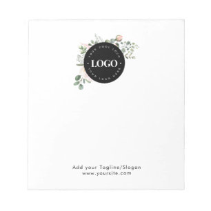 Round Circle Custom Company Logo Floral Greenery   Notepad