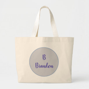 Round Circle Design with Monogram Large Tote Bag