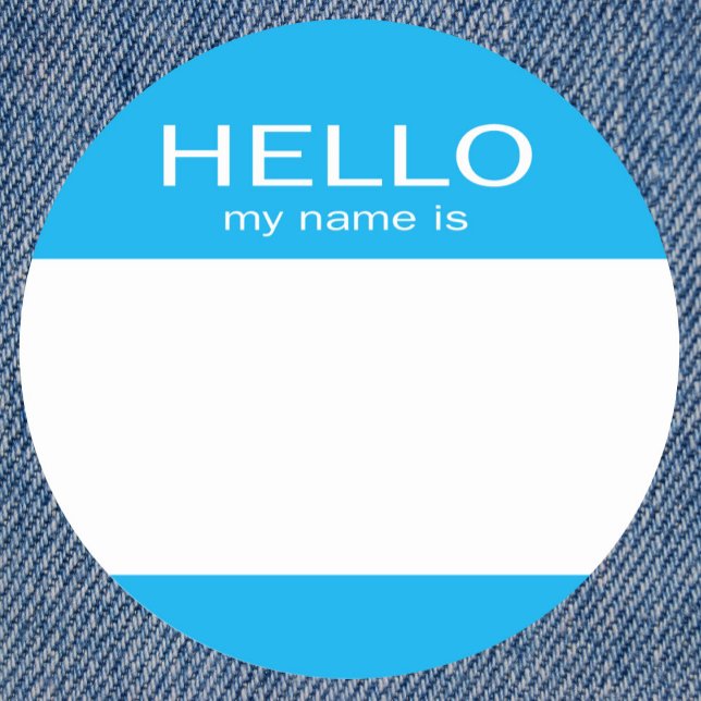 Round Circle Hello My Name Is Classic Round Sticker (Creator Uploaded)