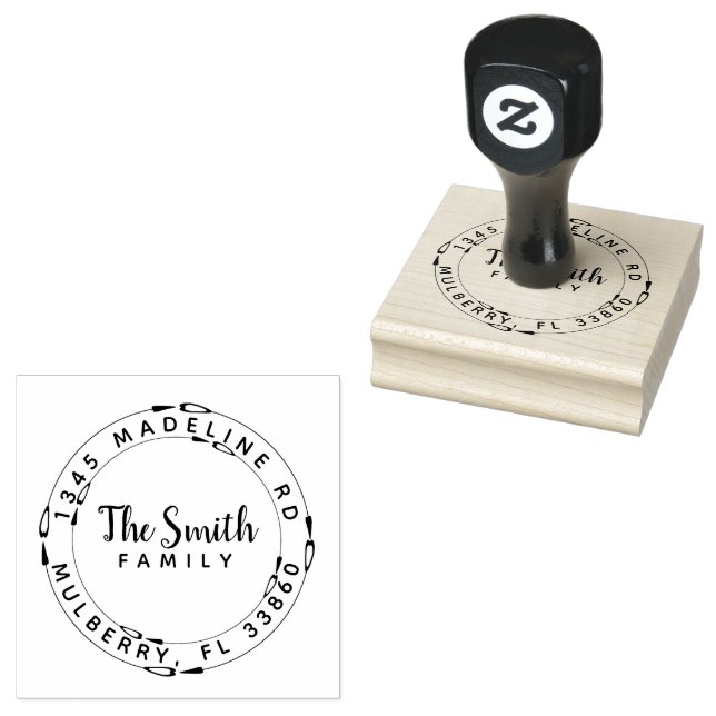 Round Circular Arrows Heart Return Address Stamp (Stamped)
