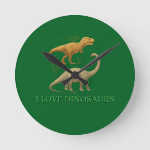 Round Clock - I Love Dinosaurs