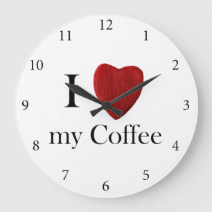 Round clock I love my coffee