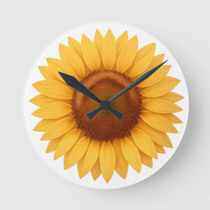 Round Clock - Sunflower