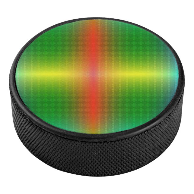 Round, colorful disc with a gradient pattern  hockey puck (3/4)