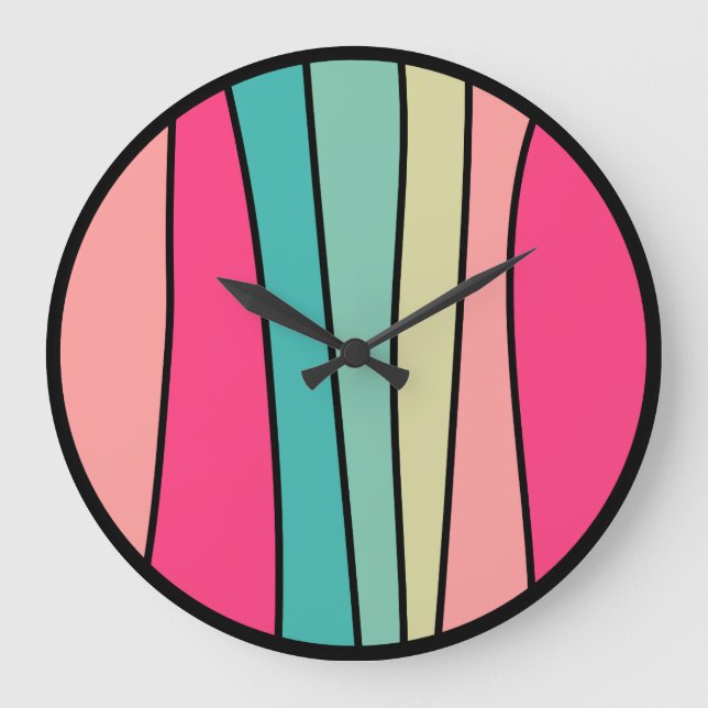 Round Colour Abstract 160422(02) Large Clock (Front)