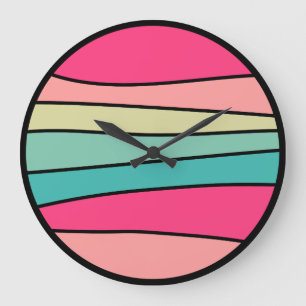 Round Colour Abstract 160422(03) Large Clock