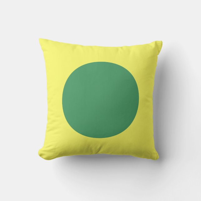 Round Colours - Army Green and Lt Yellow Cushion (Front)