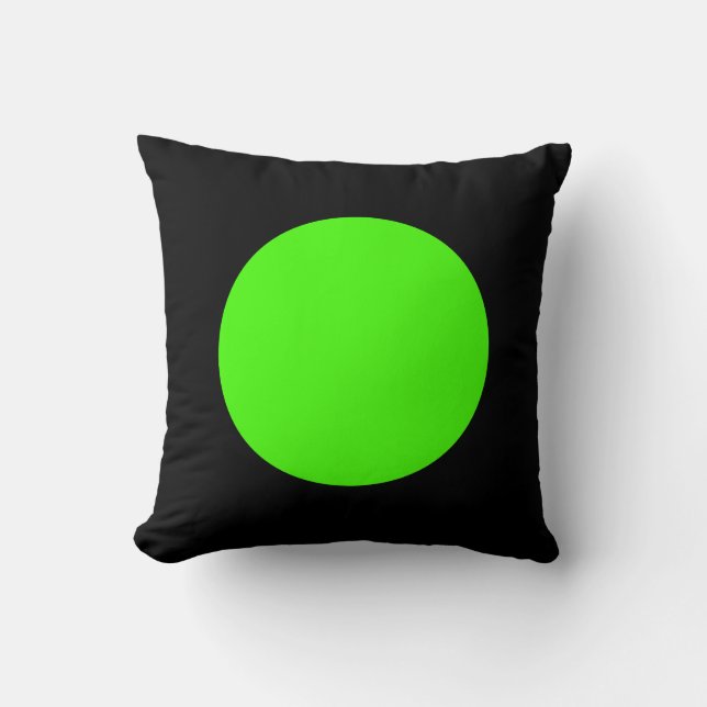 Round Colours - Chartreuse and Black Cushion (Front)