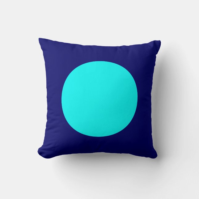 Round Colours - Cyan and Navy Cushion (Front)