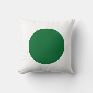Round Colours - Forest Green and White Cushion