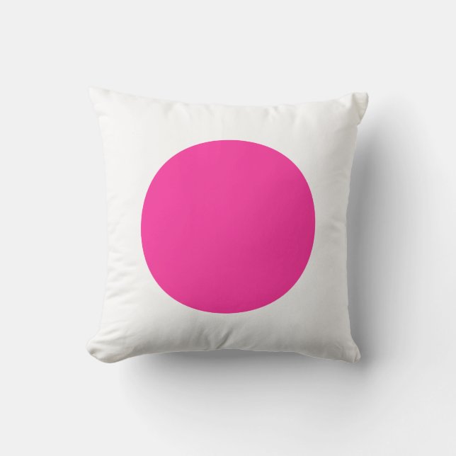 Round Colours - Hot Pink and White Cushion (Front)