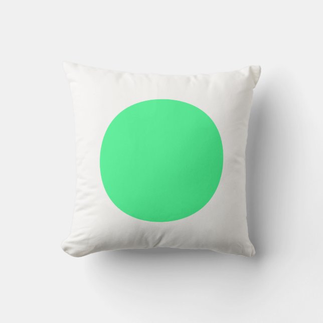 Round Colours - Mint Green and White Cushion (Front)