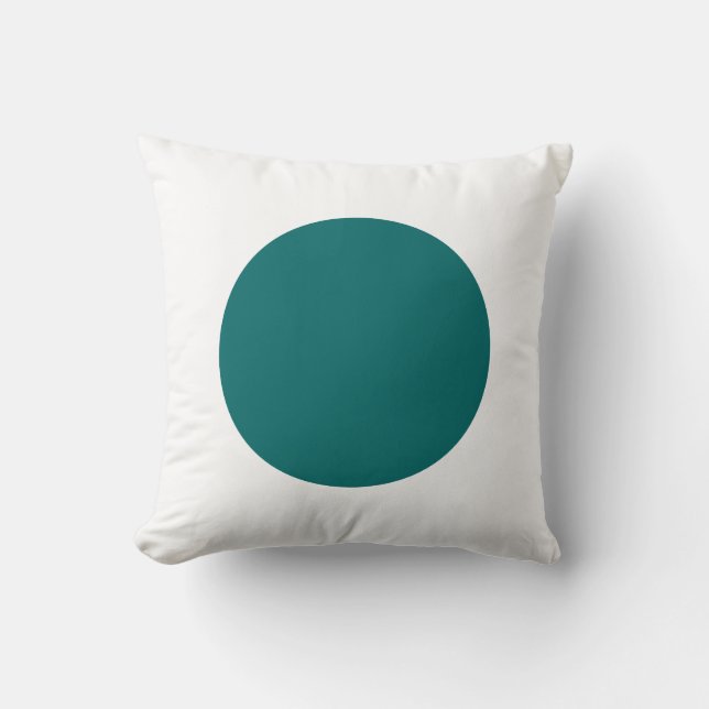 Round Colours - Moss Green and White Cushion (Front)