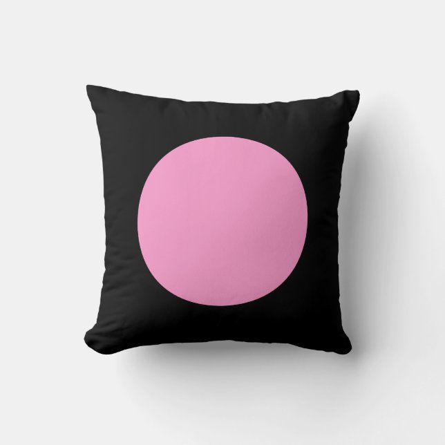 Round Colours - Pink and Black Cushion (Front)