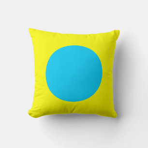 Round Colours - Sky Blue and Yellow Cushion