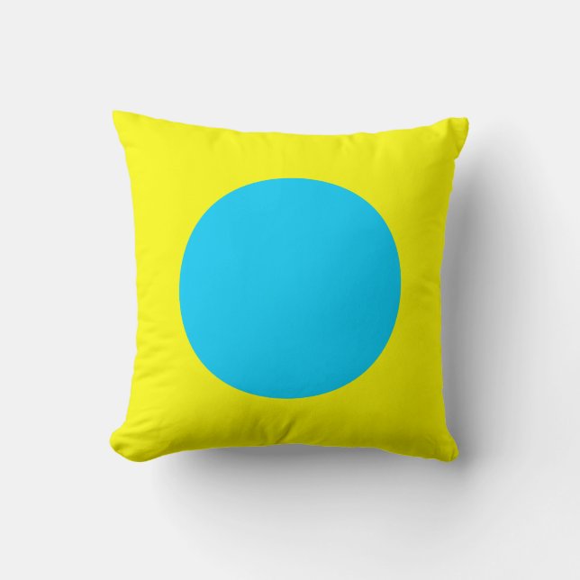 Round Colours - Sky Blue and Yellow Cushion (Front)