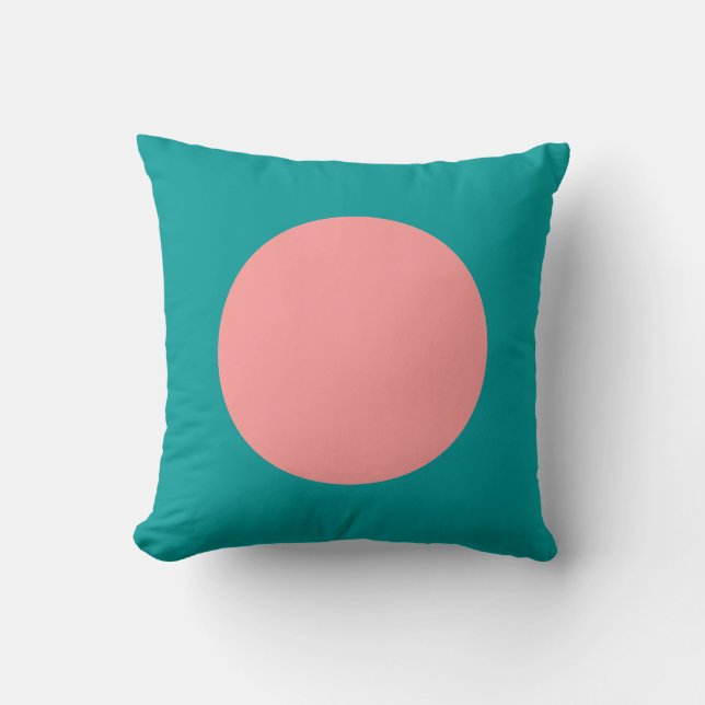 Round Colours - Soft Pink and Ocean Green Cushion (Front)