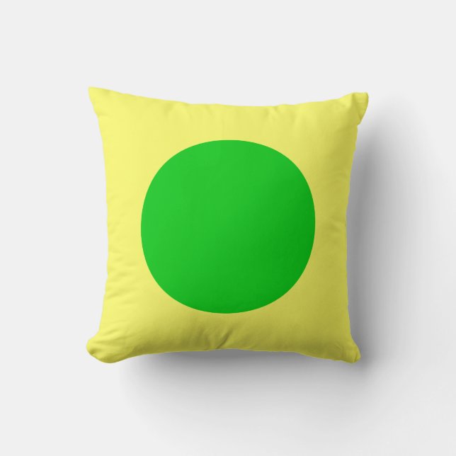 Round Colours - Spring Green and Lt Yellow Cushion (Front)