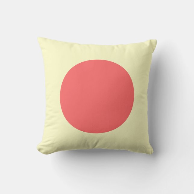 Round Colours - Tropical Pink and Pale Yellow Cushion (Front)