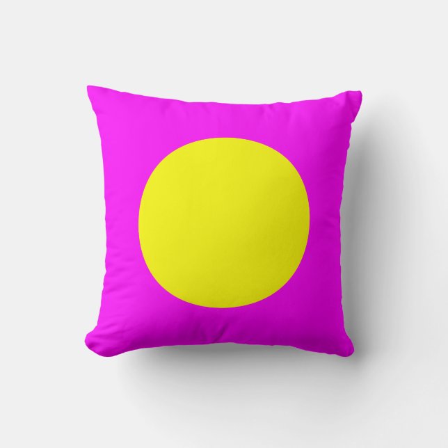 Round Colours - Yellow and Magenta Cushion (Front)