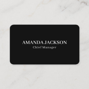 Round Corner Black Professional Trendy Business Card