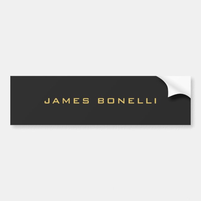 Round Corner Grey Gold Colour Professional Bumper Sticker (Front)