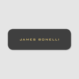 Round Corner Grey Gold Colour Professional Name Tag