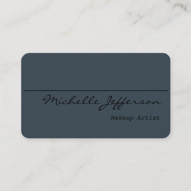 Round Corner Makeup Artist Charcoal Business Card (Front)