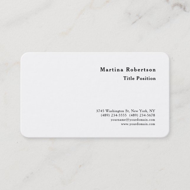 Round Corner Minimalist Charming Modern Business Card (Front)