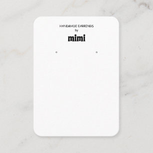 Round Corners Minimalist Earring Display Business Card