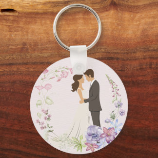 Round Couple Keychain – Mr. & Mrs. Personalised Gi