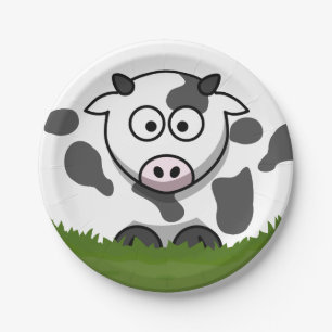 Round Cow Paper Plate