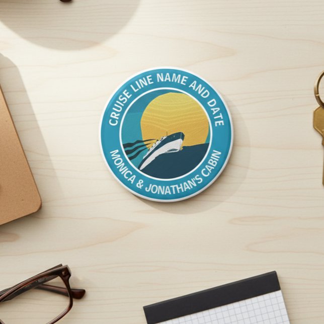 Round Cruise Cabin Door Personalised Name Magnet (Creator Uploaded)