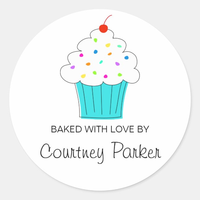 Round Cupcake Labels, From the Kitchen Of... Classic Round Sticker (Front)