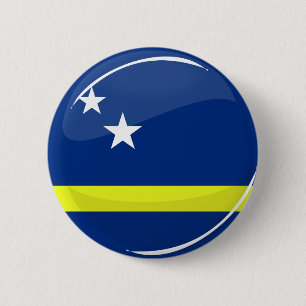 Round Curacao flag 6 Cm Round Badge