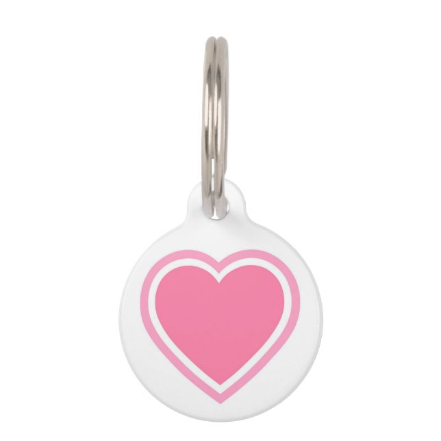 Round Custom Pet Tag/Pink Heart Tag (Front)