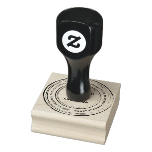 Round Custom STAMP Distressed Style Grunge