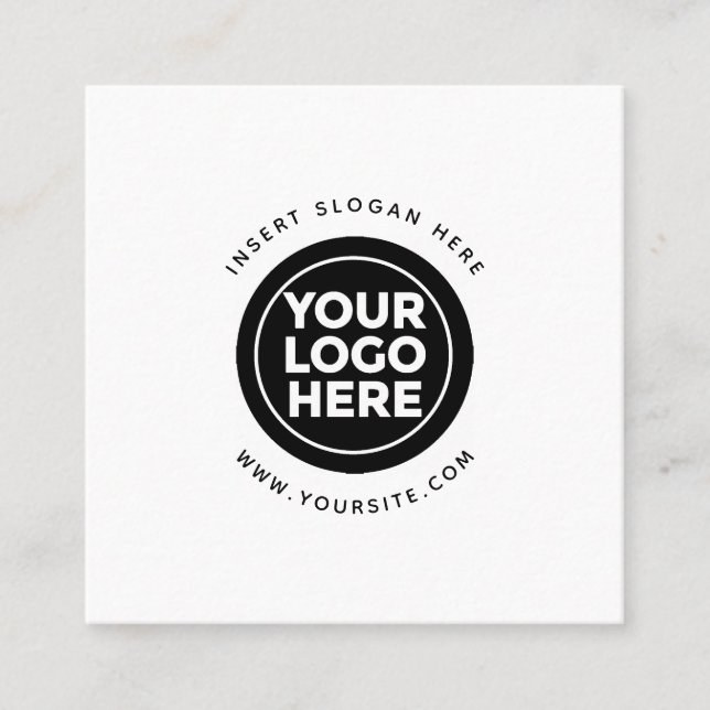 Round Custom Your Company Logo Square Business Card (Front)