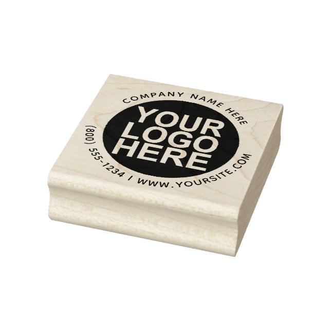 Round Custom Your Company Logo with Custom Text Rubber Stamp (Stamp)