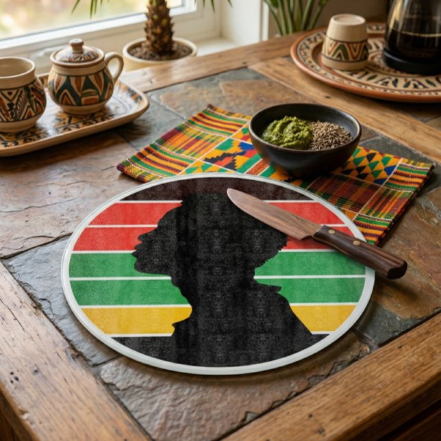 Round Cutting Board Black Empowerment Pan African (Creator Uploaded)