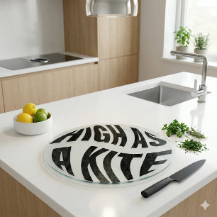 Round Cutting Board High As A Kite Retro Bold
