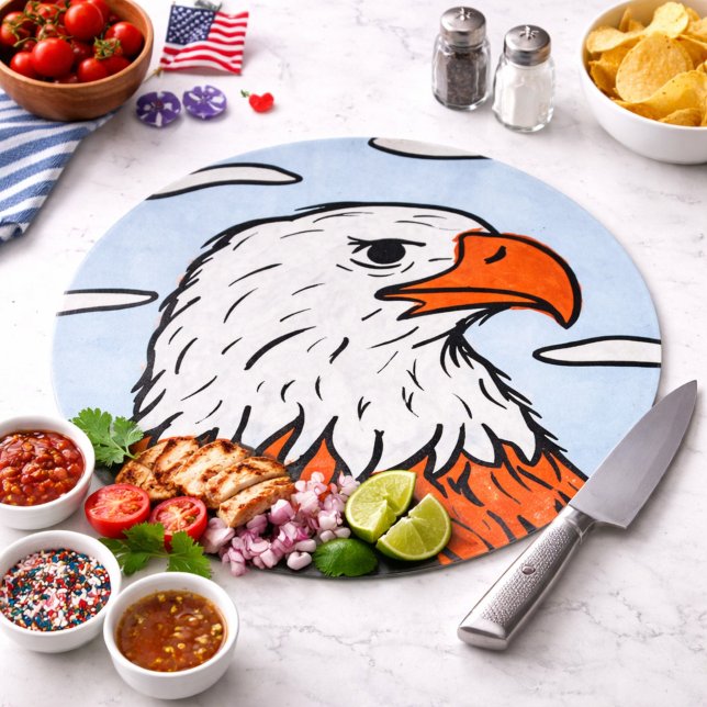 Round Cutting Board Majestic Bald Eagle USA (Creator Uploaded)