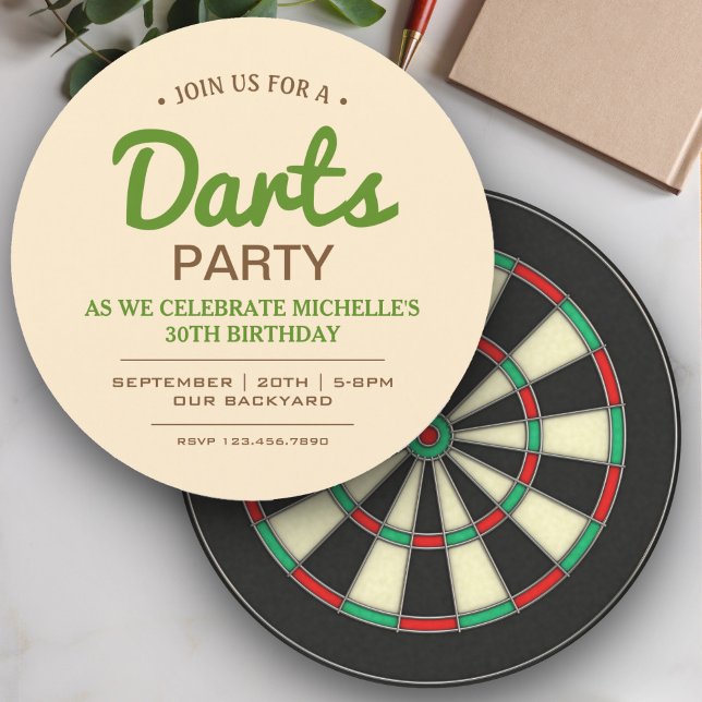 Round Darts Game Birthday Party Invitation (Creator Uploaded)