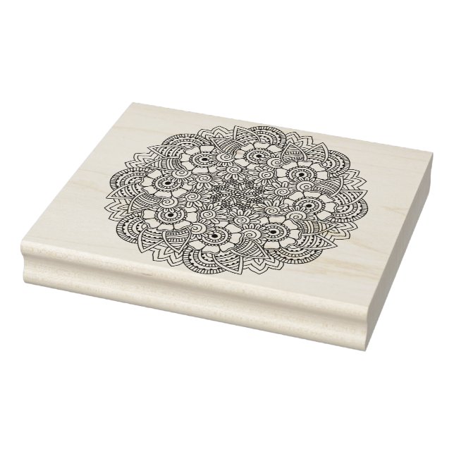 Round Design Doodle Rubber Stamp (Stamp)