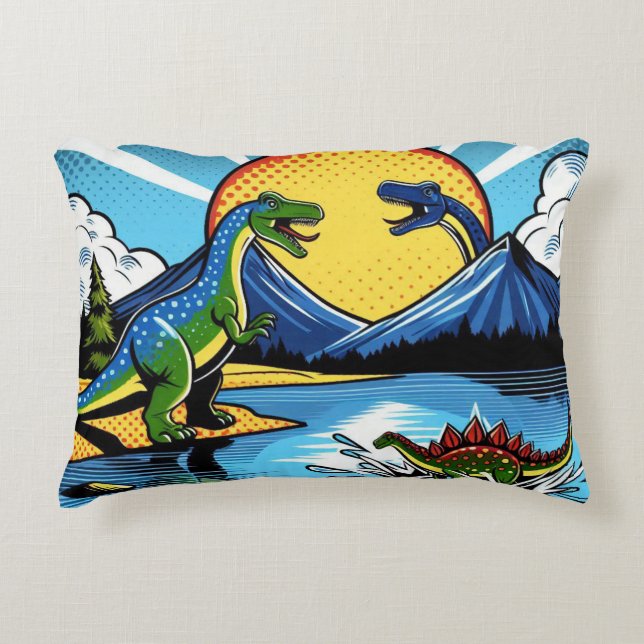 Round dinosaur cushion (Front)