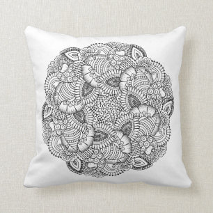 Round Doodle Design Cushion