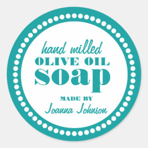 Round Dot Frame Handmade Soap Label Template