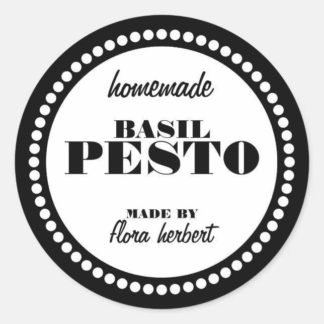 Round Dot Frame Jar Label Template (Front)