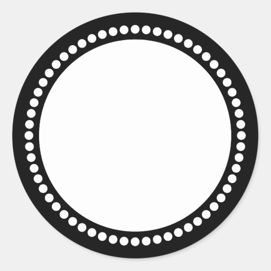 Download Round Dot Frame Template in Black Classic Round Sticker | Zazzle.com.au